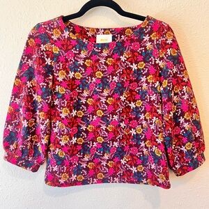 Anthropologie Maeve Decatur Floral Print Top Blouse Size XS
